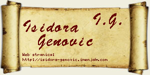 Isidora Genović vizit kartica